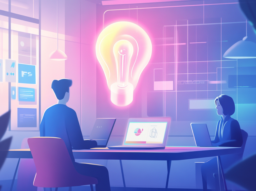 Diseñador gráfico trabajando en la identidad de marca con una agencia creativa, revisando colores y tipografías en una pantalla digital.