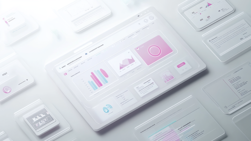 Representación limpia y estructurada de un empresario optimizando anuncios PPC en una plataforma digital