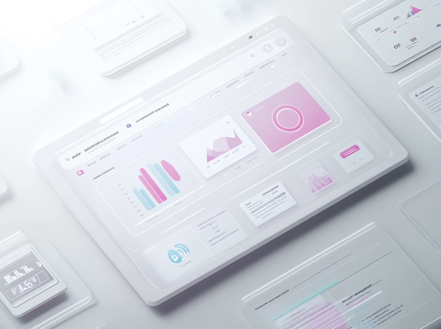 Representación limpia y estructurada de un empresario optimizando anuncios PPC en una plataforma digital