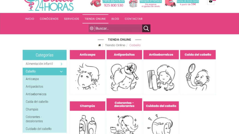 Web de Mi Botica 24 Horas diseñada por GrupoDW