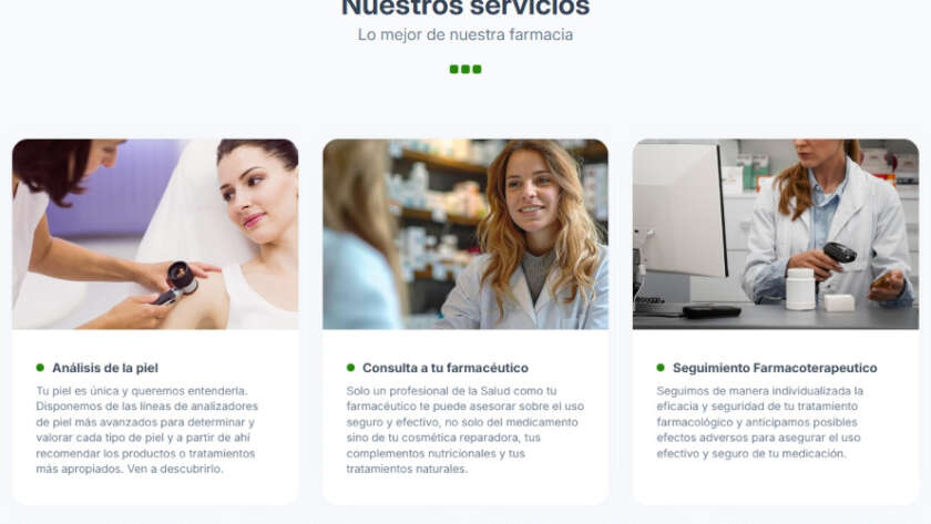 Web de Araceli Farmacia diseñada por GrupoDW