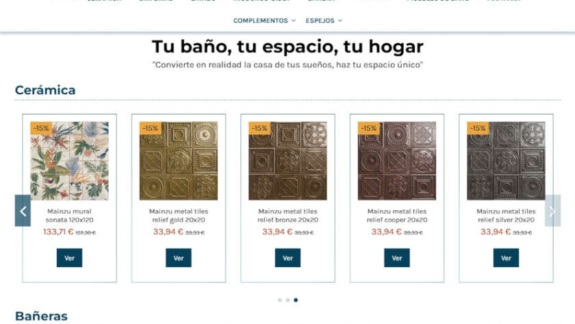 Web de Casa del baño diseñada por GrupoDW