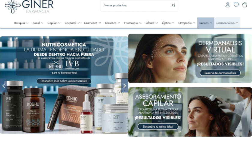 Web de Giner Farmacia diseñada por GrupoDW