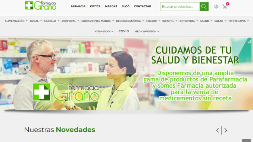 Web de Farmacia Graño diseñada por GrupoDW