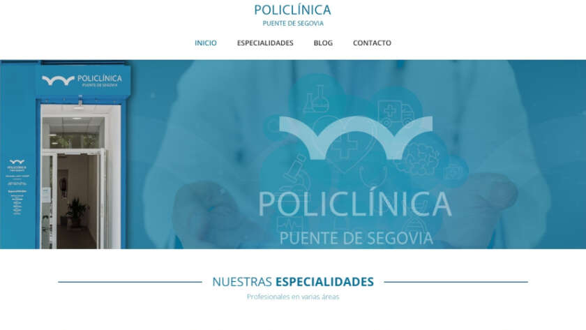 Web de Policlínica Puente de Segovia diseñada por GrupoDW