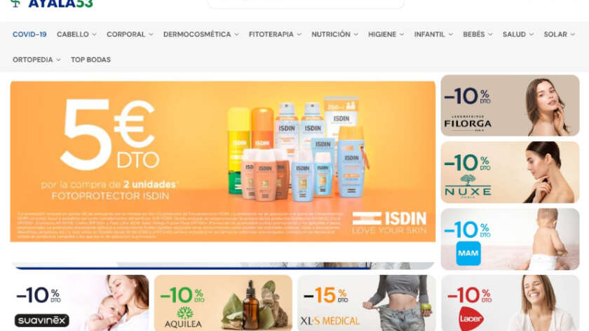 Web de Farmacia Ayala 53 diseñada por GrupoDW