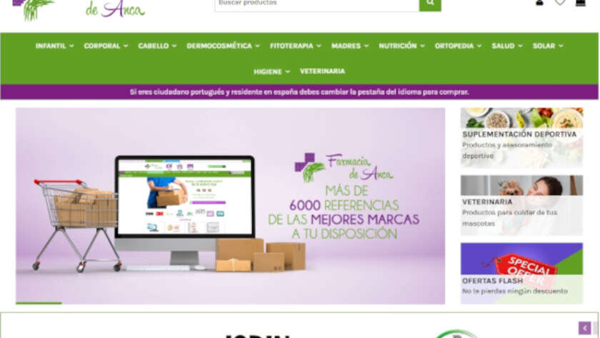 Web de Farmacia de Anca diseñada por GrupoDW
