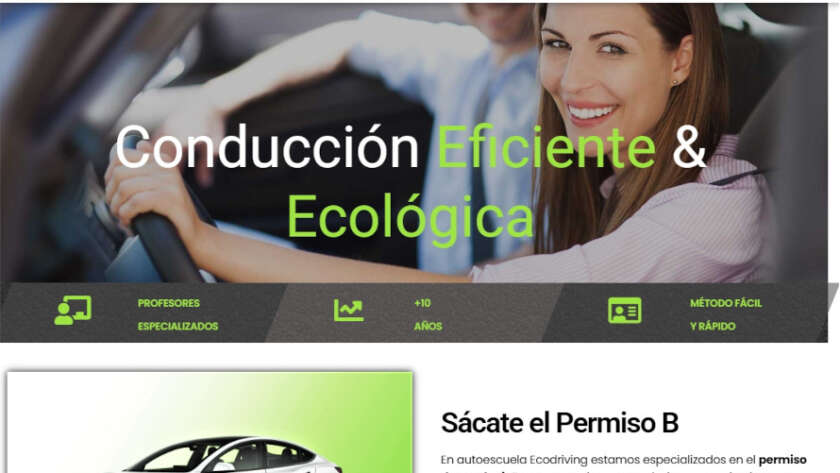Web de Autoescuela  Ecodriving diseñada por GrupoDW