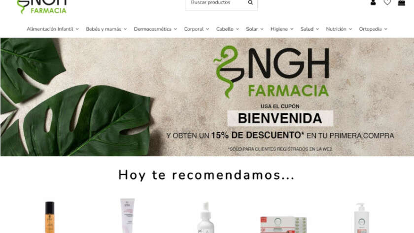 Web de NGH Farmacia diseñada por GrupoDW
