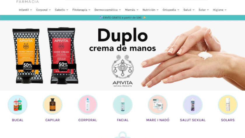 Web de Farmacia Ariadna diseñada por GrupoDW