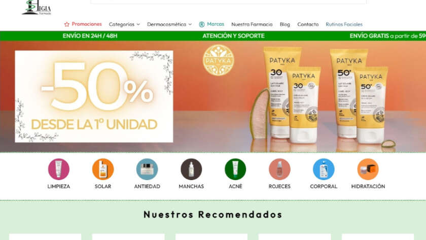 Web de Farmacia Higia diseñada por GrupoDW