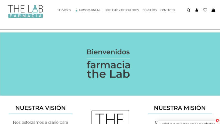 Web de The lab Farmacia diseñada por GrupoDW