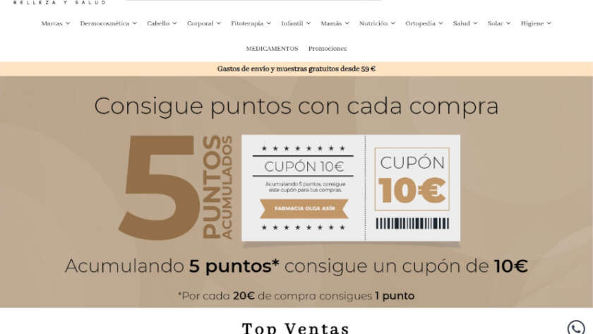 Web de Farmacia Olga Asín diseñada por GrupoDW