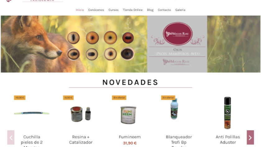 Web de Taxidermia Miguel Ruiz diseñada por GrupoDW