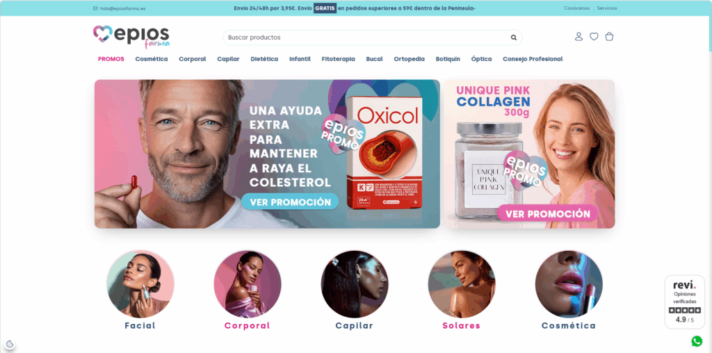 Web de Epios Farma diseñada por GrupoDW