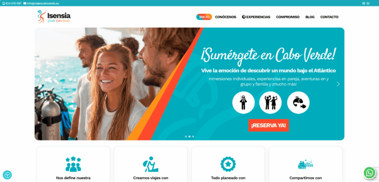 Web de Isensia · Cabo Verde diseñada por GrupoDW