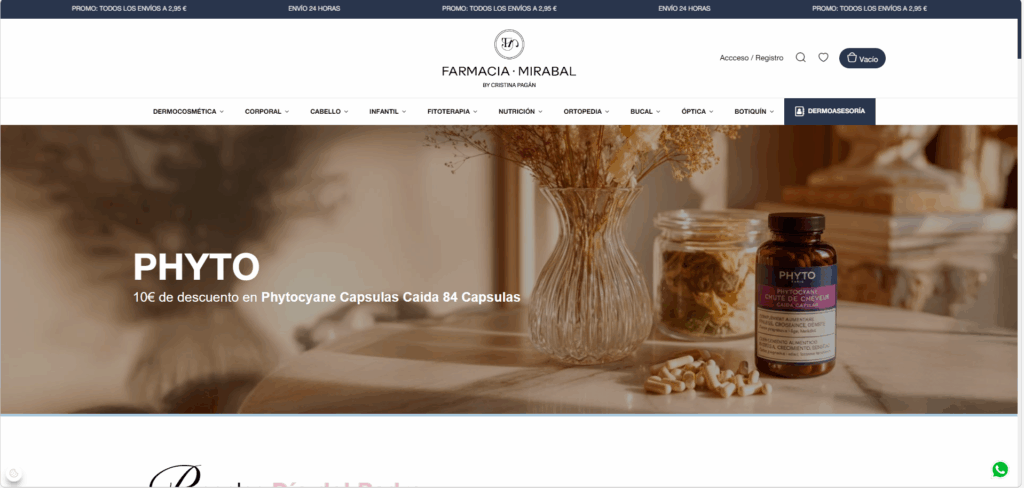 Web de Farmacia Mirabal diseñada por GrupoDW