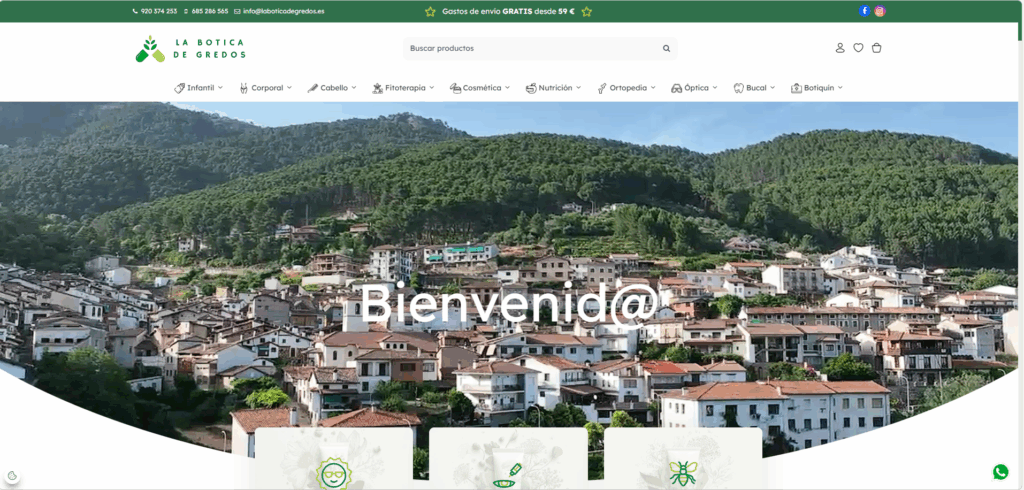 Web de La Botica de Gredos diseñada por GrupoDW