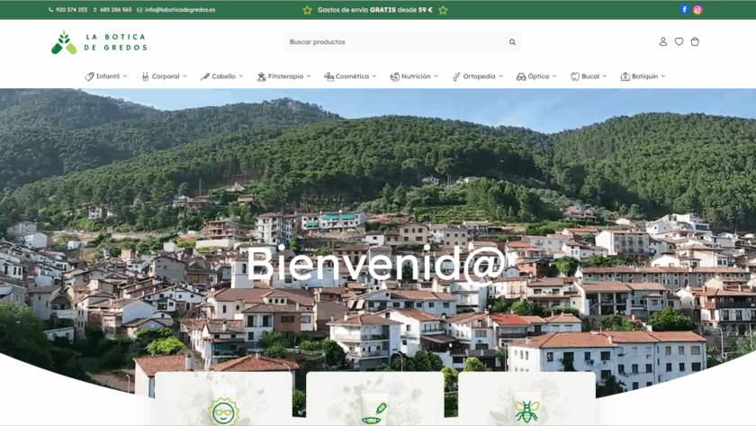 Web de La Botica de Gredos diseñada por GrupoDW