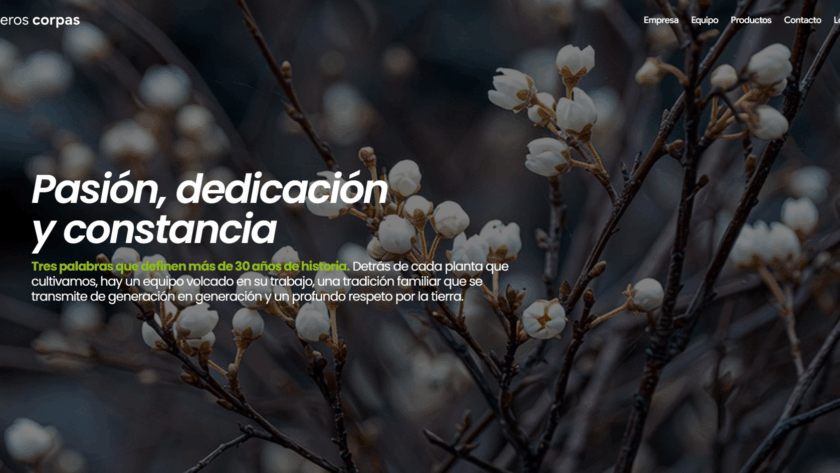 Web de Viveros Corpas diseñada por GrupoDW