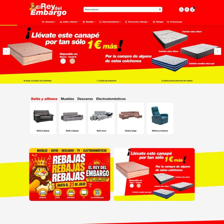 Web de El Rey del Embargo diseñada por GrupoDW