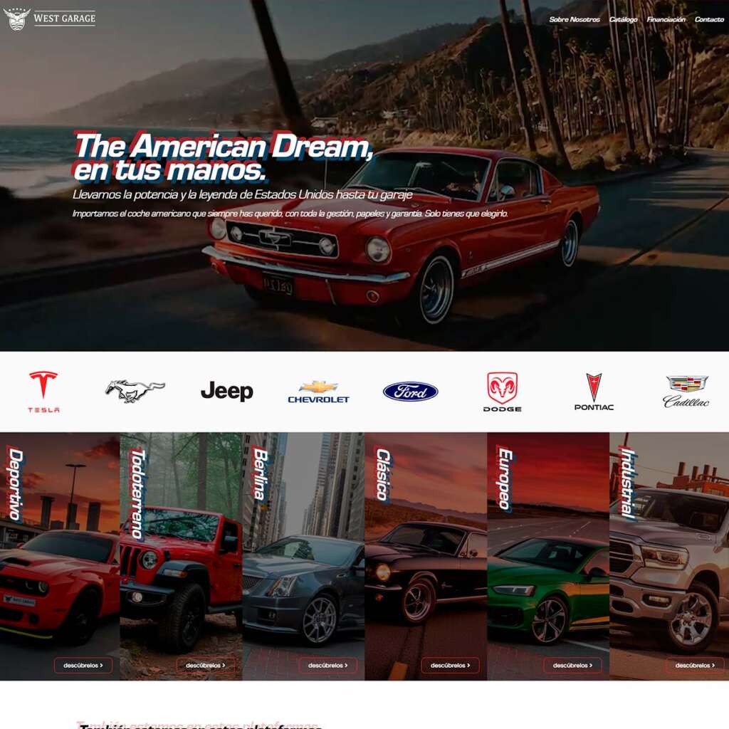 Web de West Garage diseñada por GrupoDW