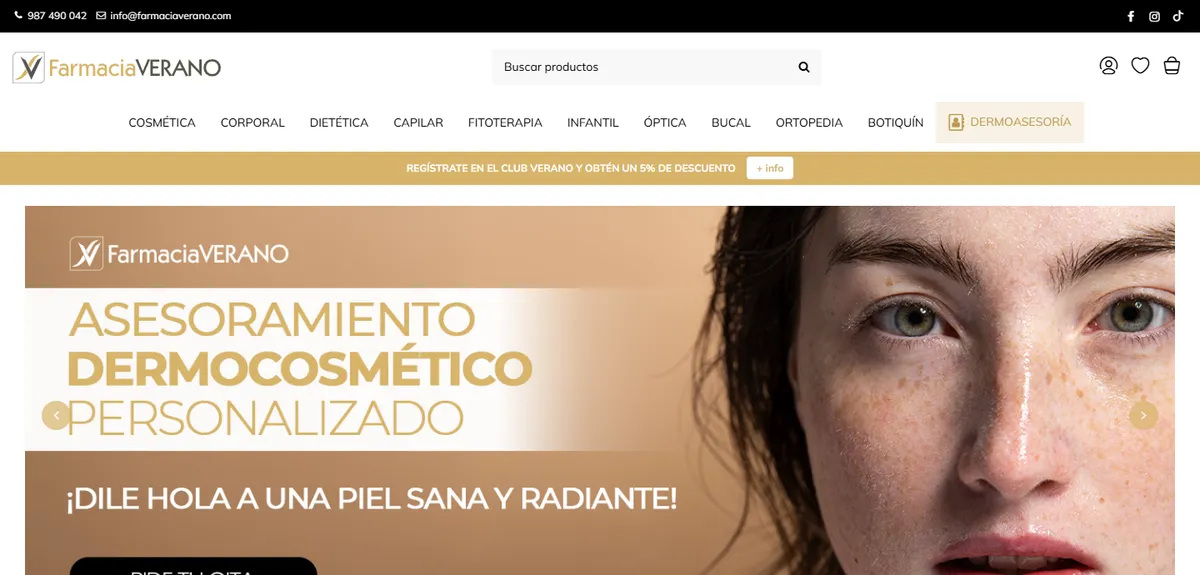 Web de Farmacia Verano diseñada por GrupoDW