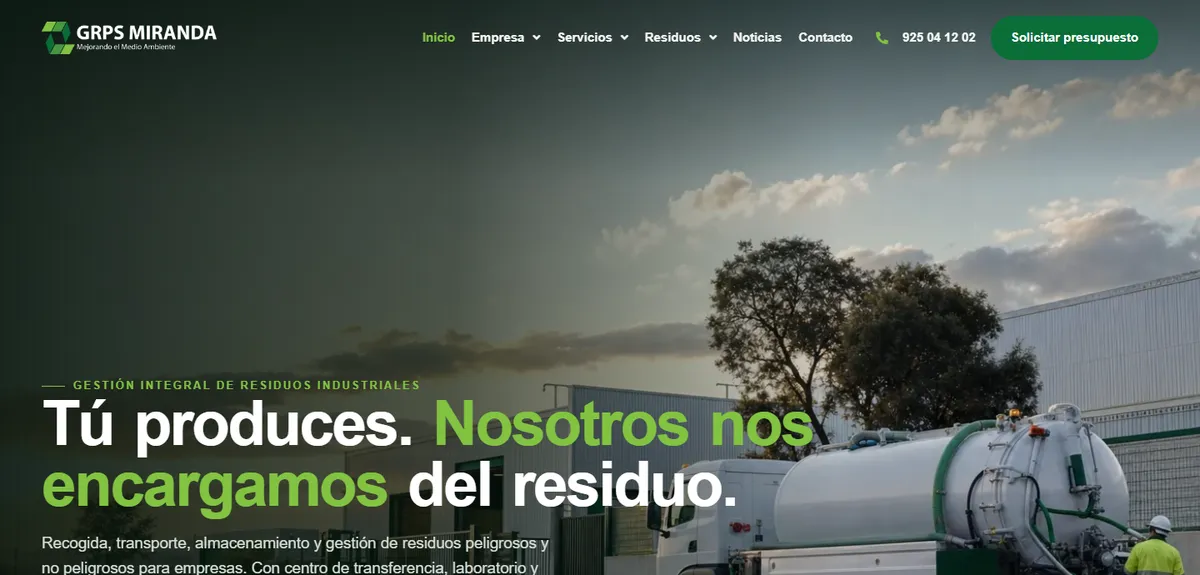 Web de GRPS Miranda diseñada por GrupoDW