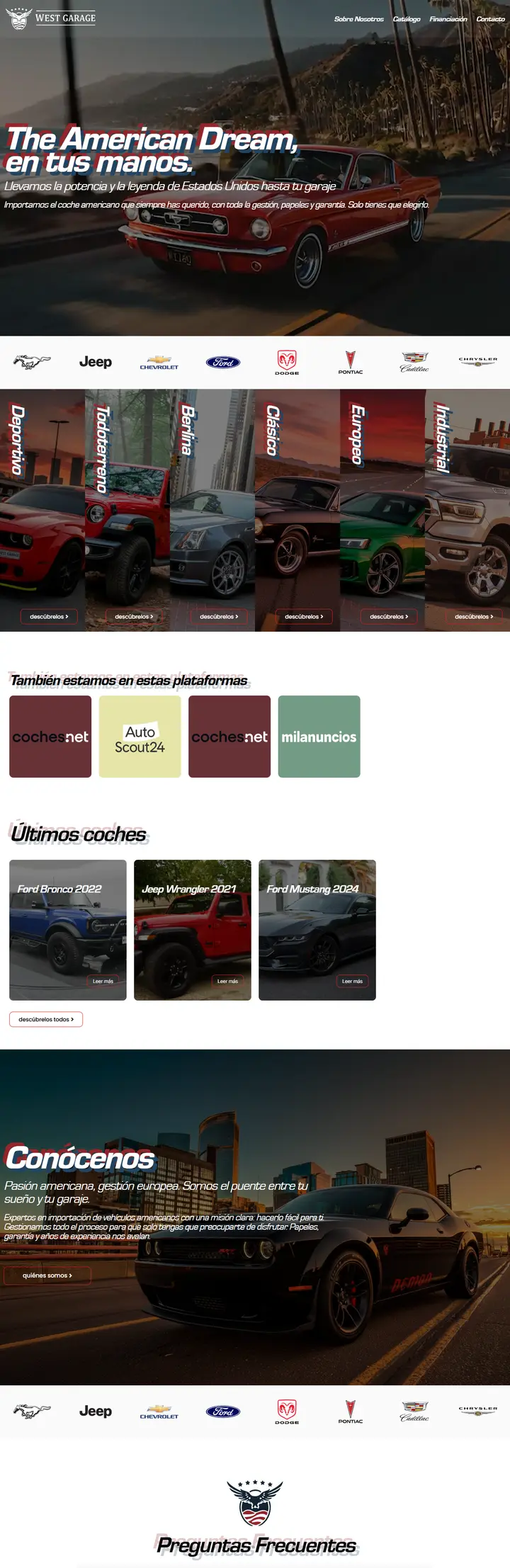 Web de West Garage diseñada por GrupoDW